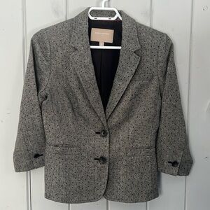 Banana Republic Classic Wool Blend Blazer Grey With Black Polka Dots Women’s 2P